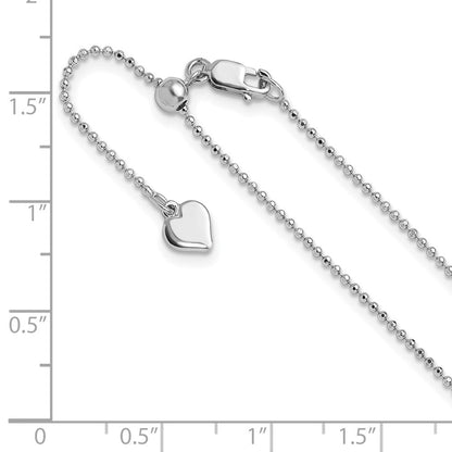 Sterlingsilber Rhodiniert Poliert/diamantiert Verstellbar Halskette