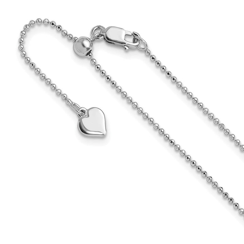 Sterlingsilber Rhodiniert Poliert/diamantiert Verstellbar Halskette