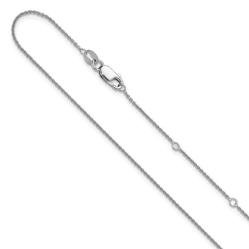 18 Zoll Sterlingsilber Rhodiniert.95mm Erbs 1 Zoll+1 Zoll Verstellbar Halskette