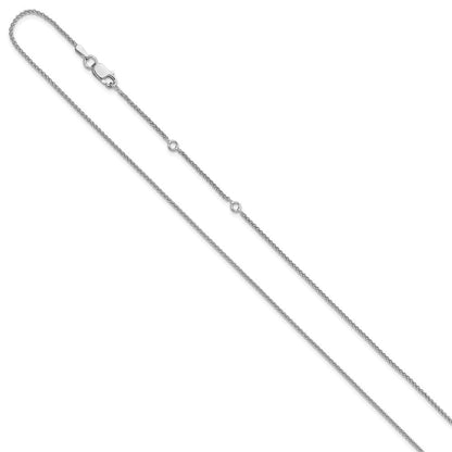 18 Zoll Sterlingsilber Rhodiniert 1.3mm Ährenkette 1 Zoll+1 Zoll Verstellbar Halskette