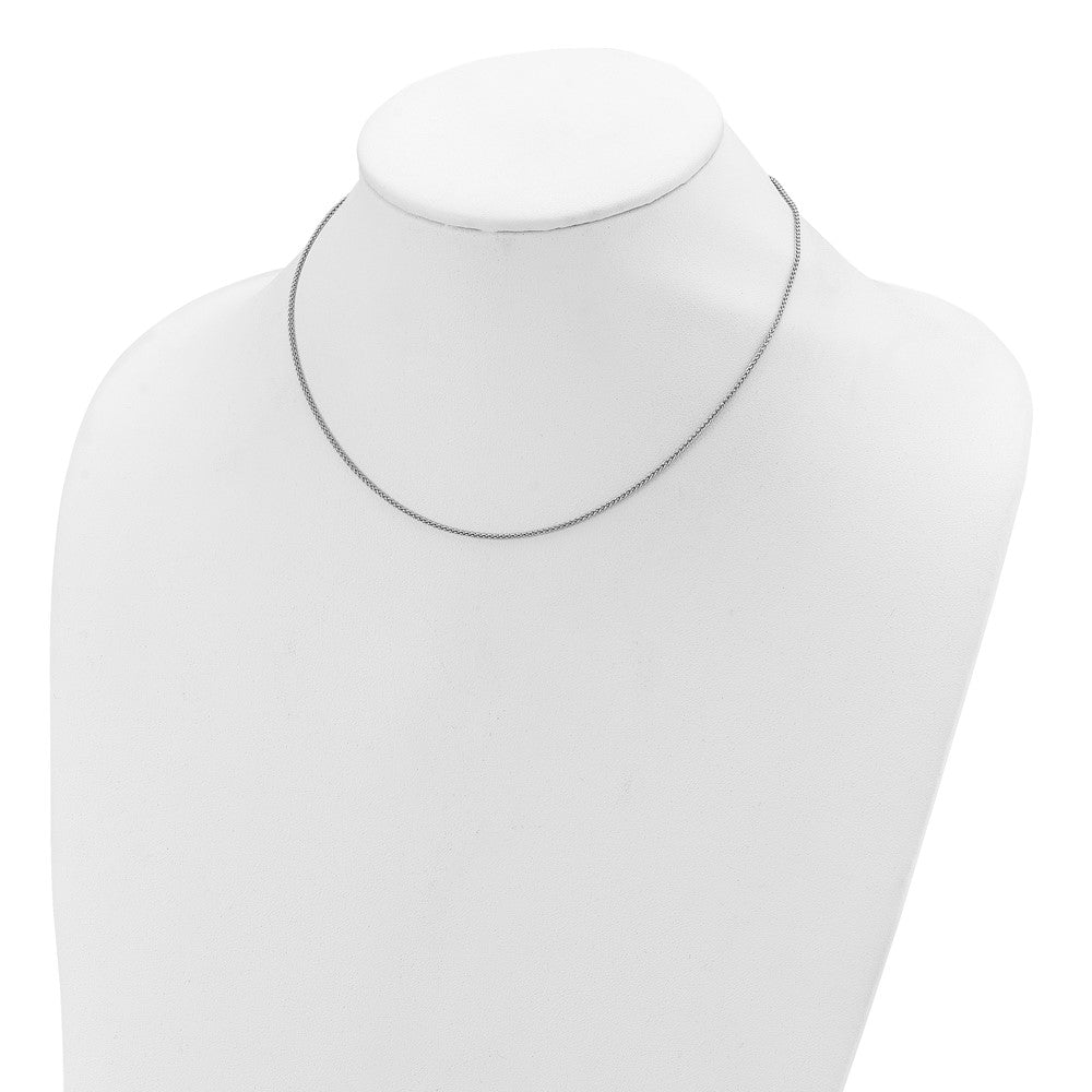 18 Zoll Sterlingsilber Rhodiniert 1.3mm Ährenkette 1 Zoll+1 Zoll Verstellbar Halskette