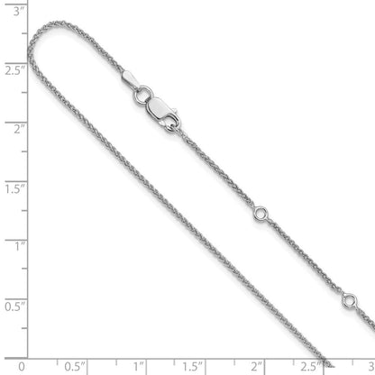 18 Zoll Sterlingsilber Rhodiniert 1.3mm Ährenkette 1 Zoll+1 Zoll Verstellbar Halskette
