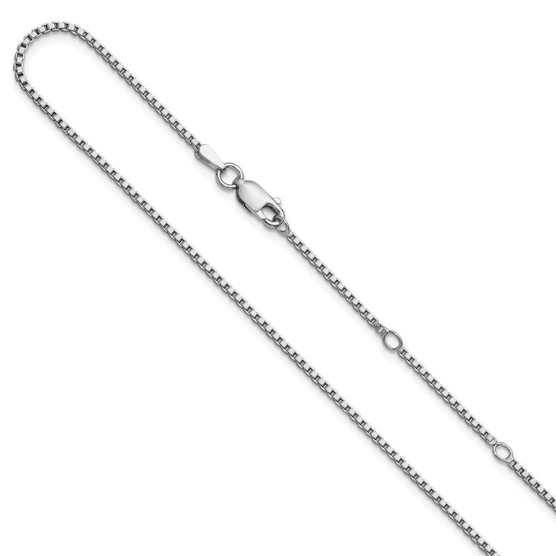 18 Zoll Sterlingsilber Ss Rhodiniert 1.3mm Venezianer 1 Zoll+1 Zoll Verstellbar Halskette