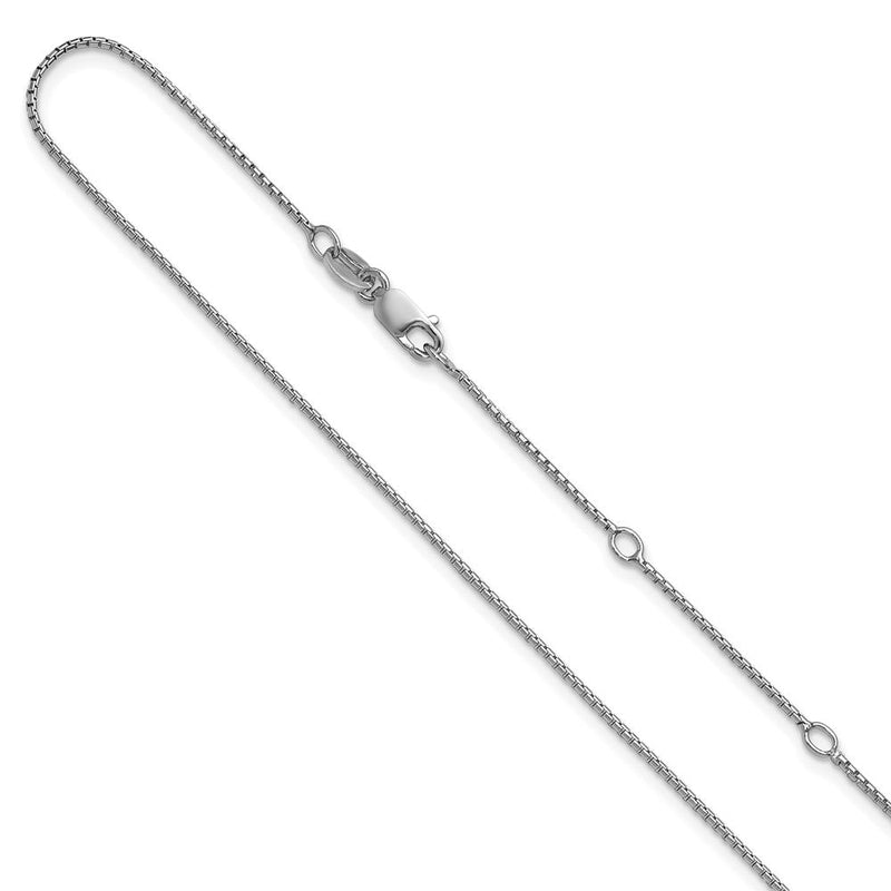 18 Zoll Sterlingsilber Rhodiniert.95mm Rund Venezianer 1 Zoll+1 Zoll Adj. Halskette