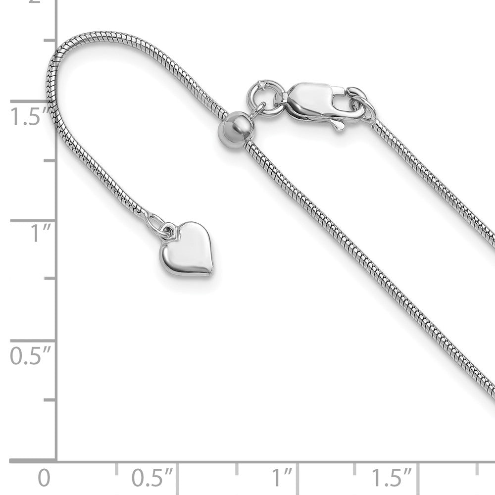 Sterlingsilber Verstellbar 1.1mm Schlange Halskette