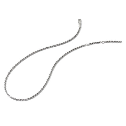 18 Zoll Sterlingsilber Rhodiniert Plt 2.2mm Diamantiert Kordel 1 Zoll+1 Zoll Verstellbar Halskette