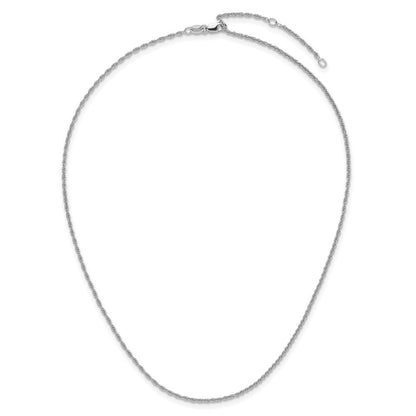 18 Zoll Sterlingsilber Rhodiniert Plt 1.35mm Loose Kordel 1 Zoll+1 Zoll Verstellbar Halskette