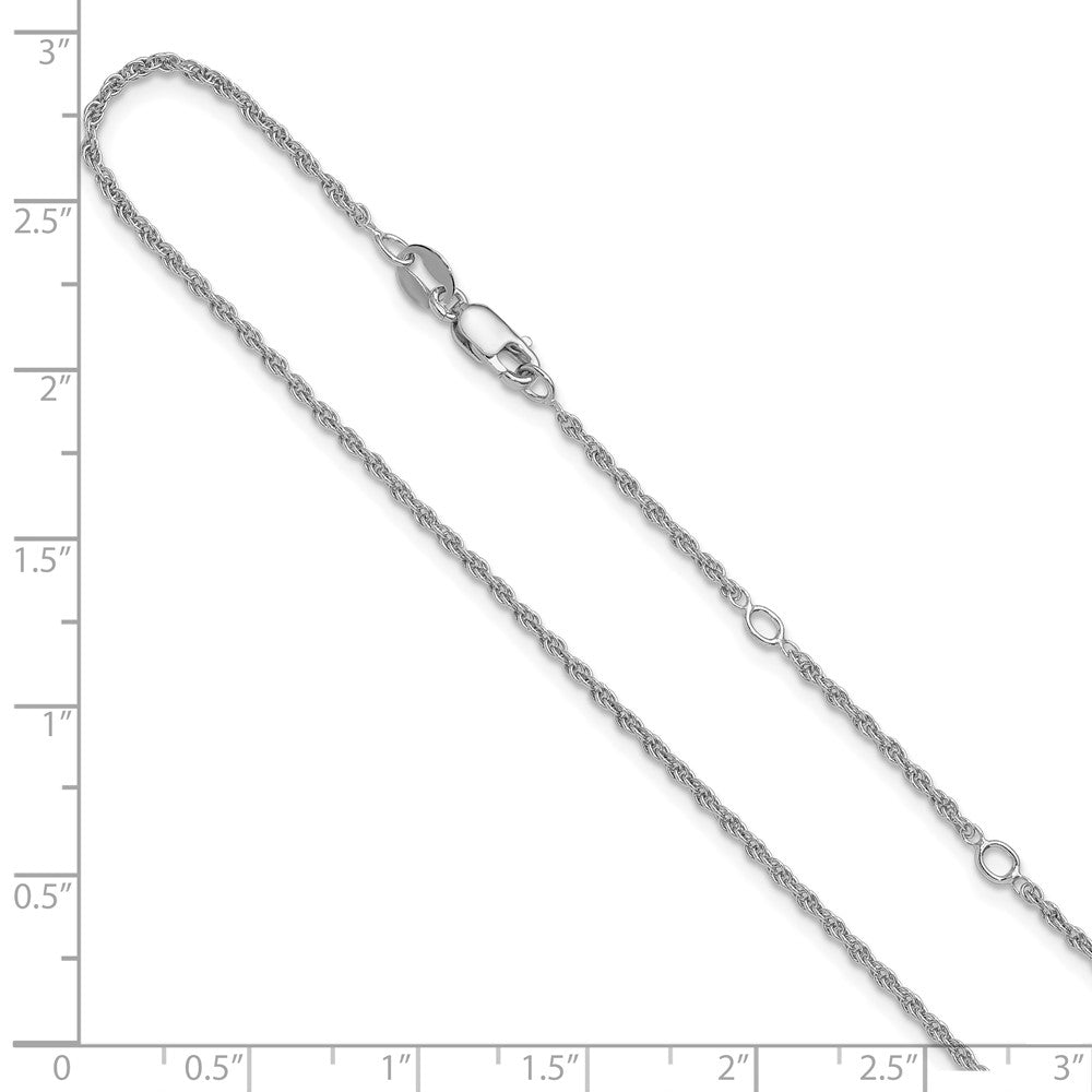 18 Zoll Sterlingsilber Rhodiniert Plt 1.35mm Loose Kordel 1 Zoll+1 Zoll Verstellbar Halskette
