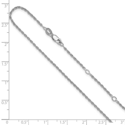18 Zoll Sterlingsilber Rhodiniert Plt 1.35mm Loose Kordel 1 Zoll+1 Zoll Verstellbar Halskette