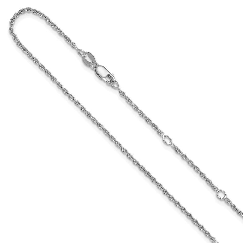 18 Zoll Sterlingsilber Rhodiniert Plt 1.35mm Loose Kordel 1 Zoll+1 Zoll Verstellbar Halskette