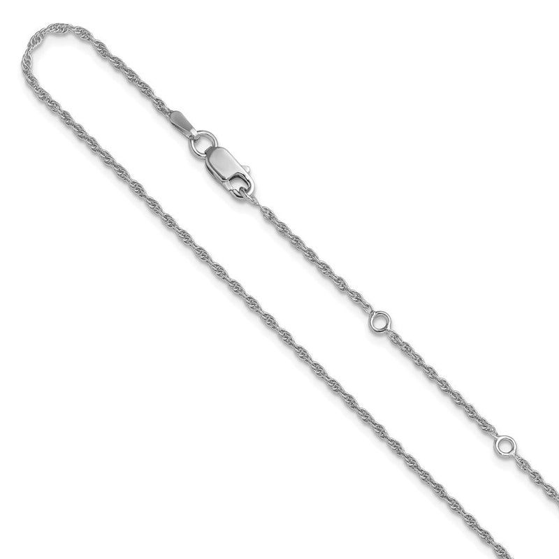 18 Zoll Sterlingsilber Rhodiniert Plt 1.55mm Loose Kordel 1 Zoll+1 Zoll Verstellbar Halskette
