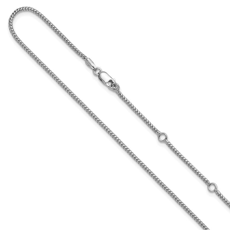 18 Zoll Sterlingsilber Rhodiniert Plt 1.4mm Popcorn 1 Zoll+1 Zoll Verstellbar Halskette