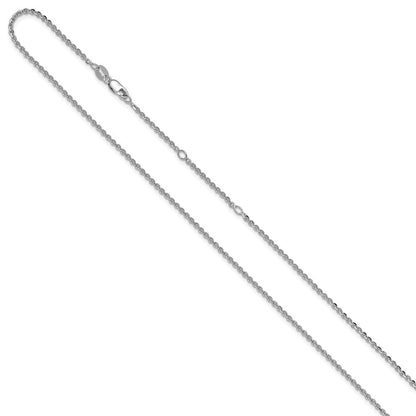 18 Zoll Sterlingsilber Ss Rhodiniert Platte Poliert/dia Schliff 1.8mm Ankerkette 1 Zoll+1 Zoll Verstellbar Halskette