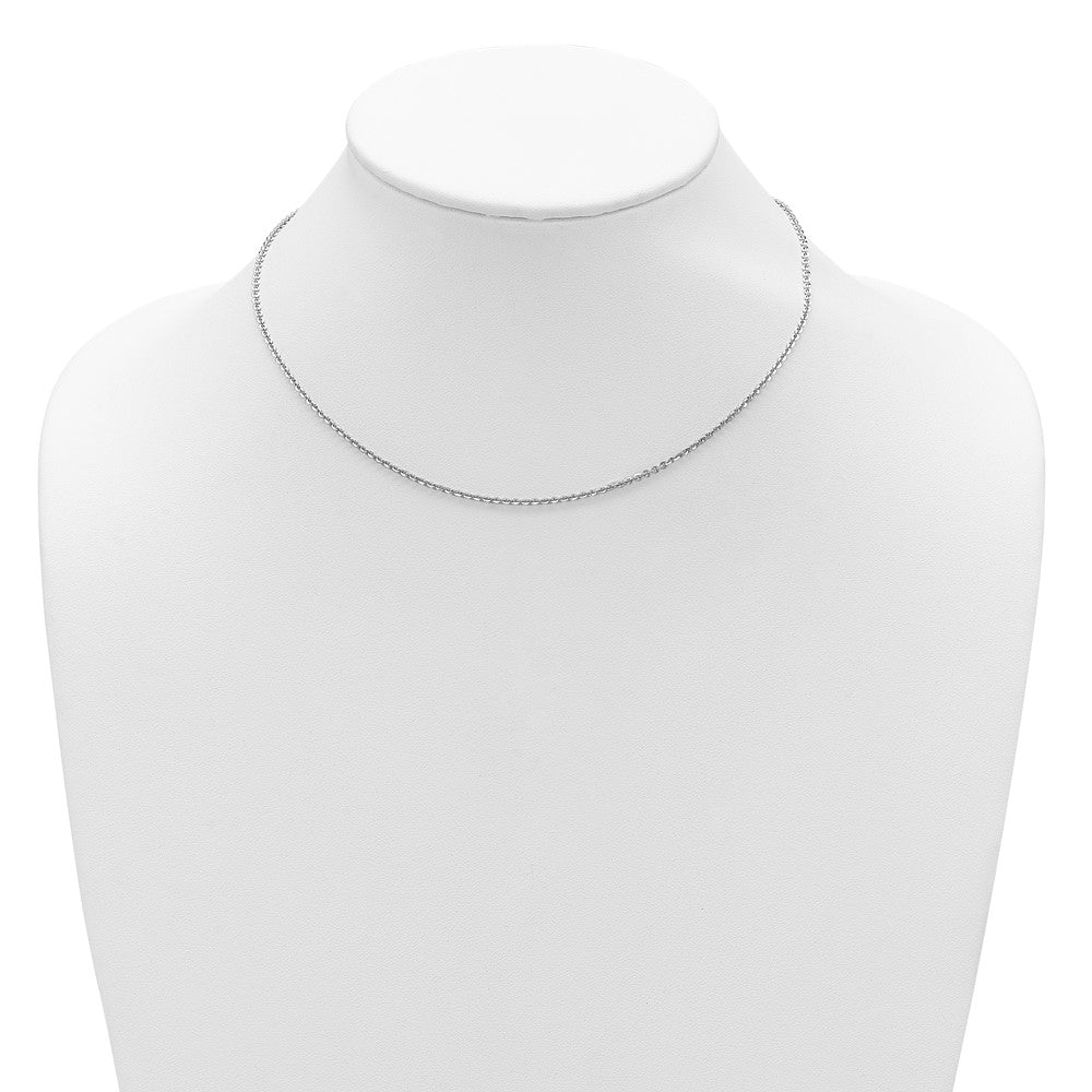 18 Zoll Sterlingsilber Ss Rhodiniert Platte Poliert/dia Schliff 1.8mm Ankerkette 1 Zoll+1 Zoll Verstellbar Halskette