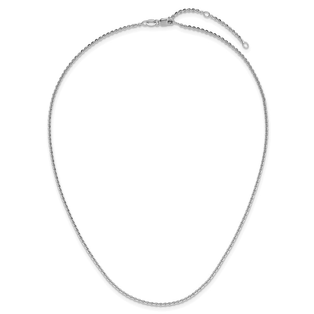 18 Zoll Sterlingsilber Ss Rhodiniert Platte Poliert/dia Schliff 1.8mm Ankerkette 1 Zoll+1 Zoll Verstellbar Halskette