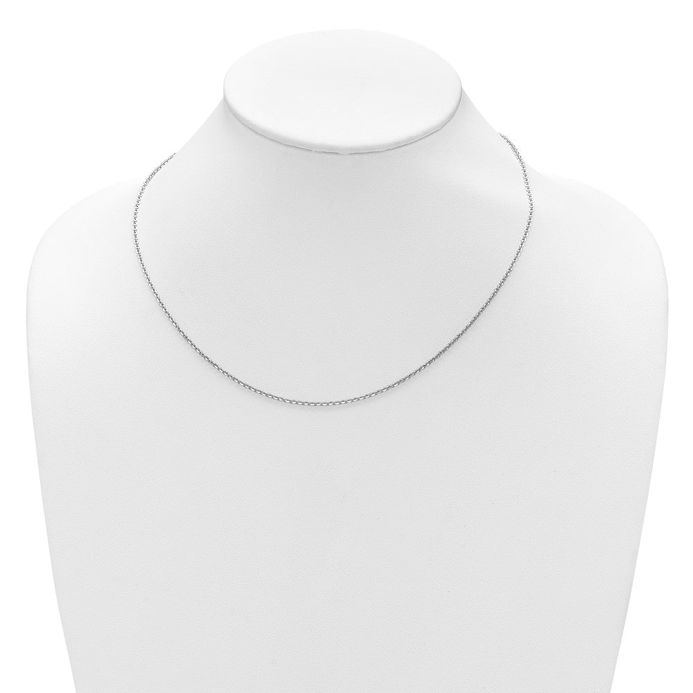18 Zoll Sterlingsilber Ss Rhodiniert Platte Poliert/dia Schliff 1.8mm Ankerkette 1 Zoll+1 Zoll Verstellbar Halskette