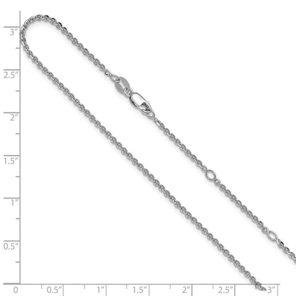 18 Zoll Sterlingsilber Ss Rhodiniert Platte Poliert/dia Schliff 1.8mm Ankerkette 1 Zoll+1 Zoll Verstellbar Halskette