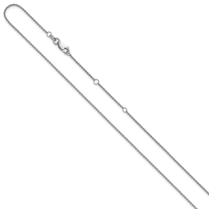 18 Zoll Sterlingsilber Rhodiniert 1.35mm Erbs 1 Zoll+1 Zoll Verstellbar Halskette
