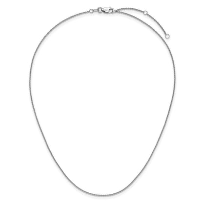18 Zoll Sterlingsilber Rhodiniert 1.35mm Erbs 1 Zoll+1 Zoll Verstellbar Halskette