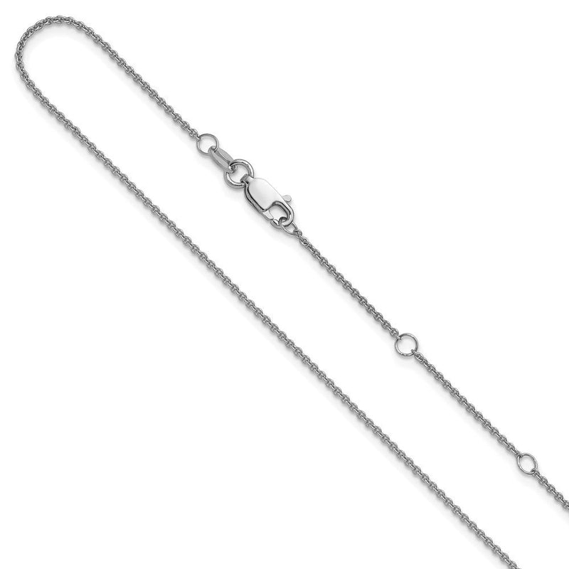 18 Zoll Sterlingsilber Rhodiniert 1.35mm Erbs 1 Zoll+1 Zoll Verstellbar Halskette
