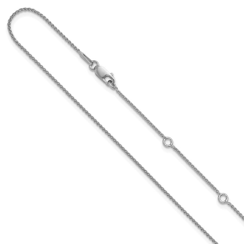 18 Zoll Sterlingsilber Rhodiniert 1mm Ährenkette 1 Zoll+1 Zoll Verstellbar Halskette