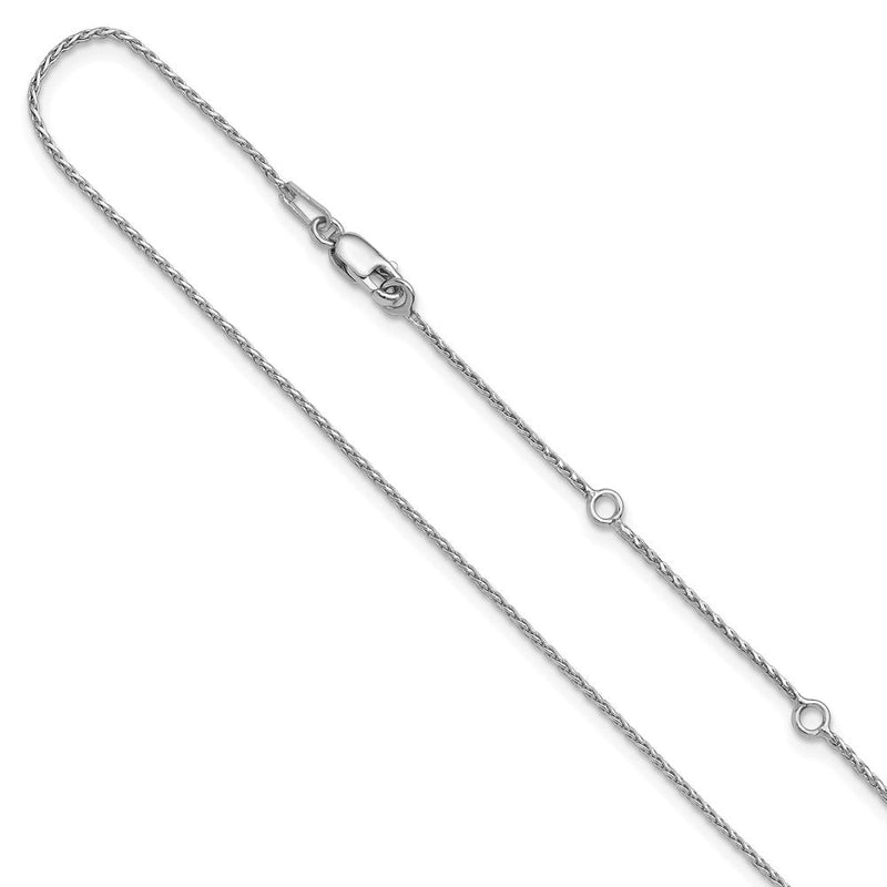 18 Zoll Sterlingsilber Rhodiniert Plt 1mm Diamantiert Ährenkette 1 Zoll+1 Zoll Verstellbar Halskette