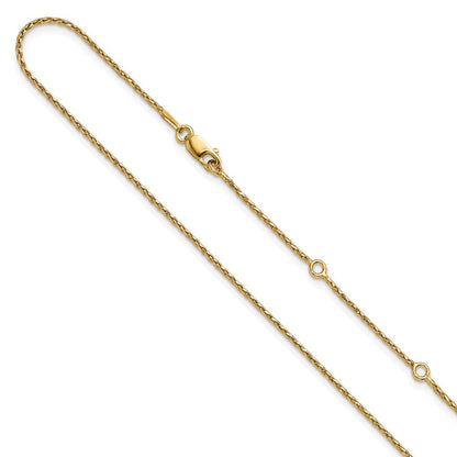 Vergoldet Sterlingsilber 1.2mm Diamantiert Ährenkette 1 Zoll+1 Zoll Verstellbar Cha