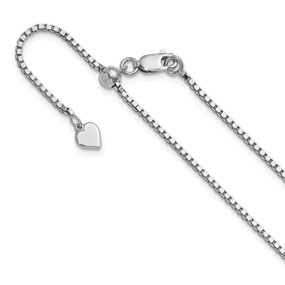 Sterlingsilber Rhodiniert Verstellbar 1.5mm Venezianer Halskette
