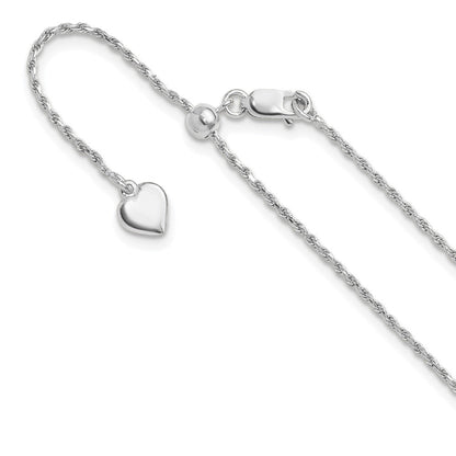 Sterlingsilber Verstellbar 1.2mm Diamantiert Kordel Halskette