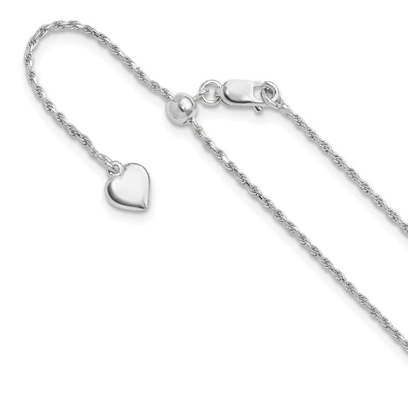Sterlingsilber Verstellbar 1.2mm Diamantiert Kordel Halskette