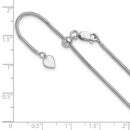Sterlingsilber Verstellbar 1.6mm Schlange Halskette