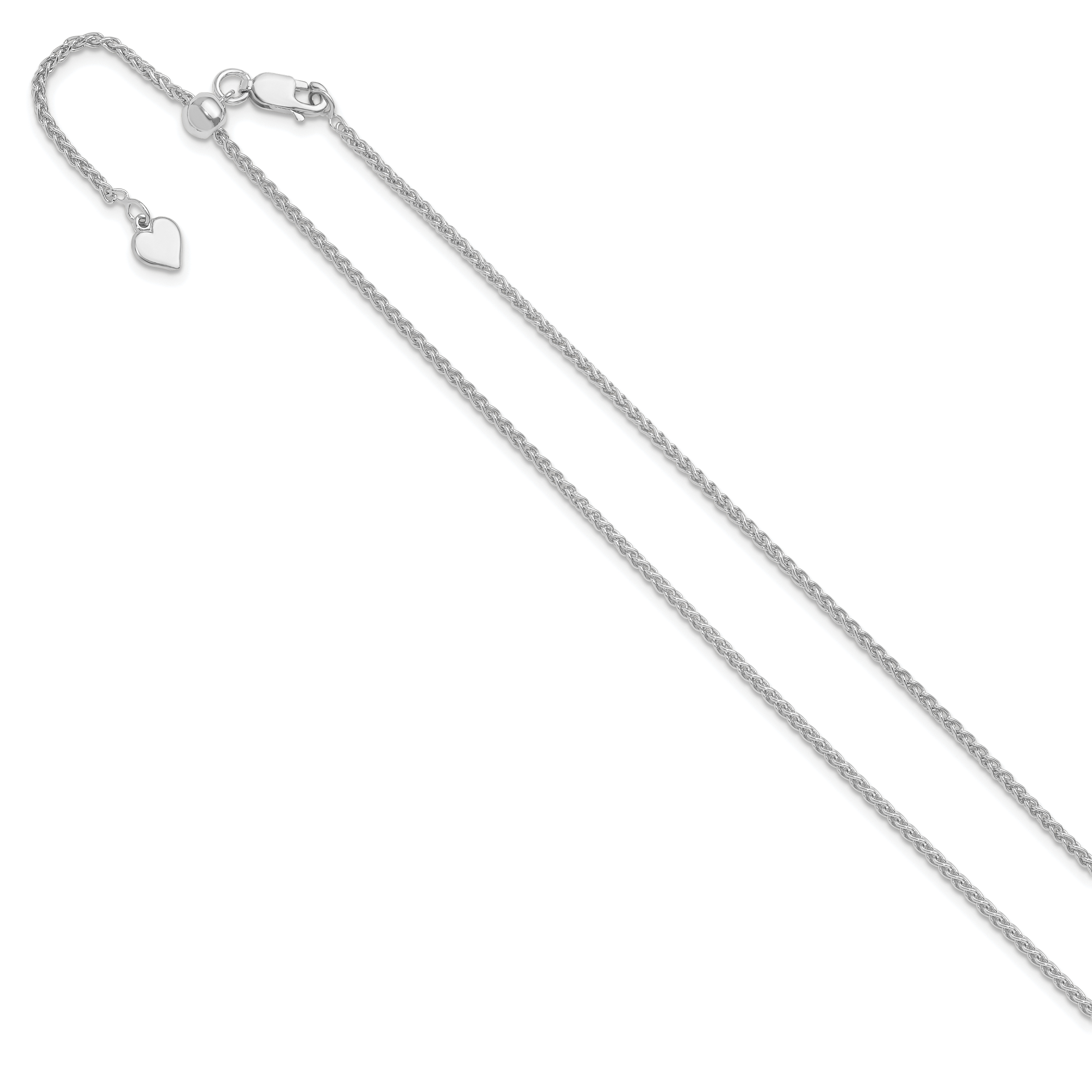 Sterlingsilber Verstellbar 1.6mm Ährenkette Halskette