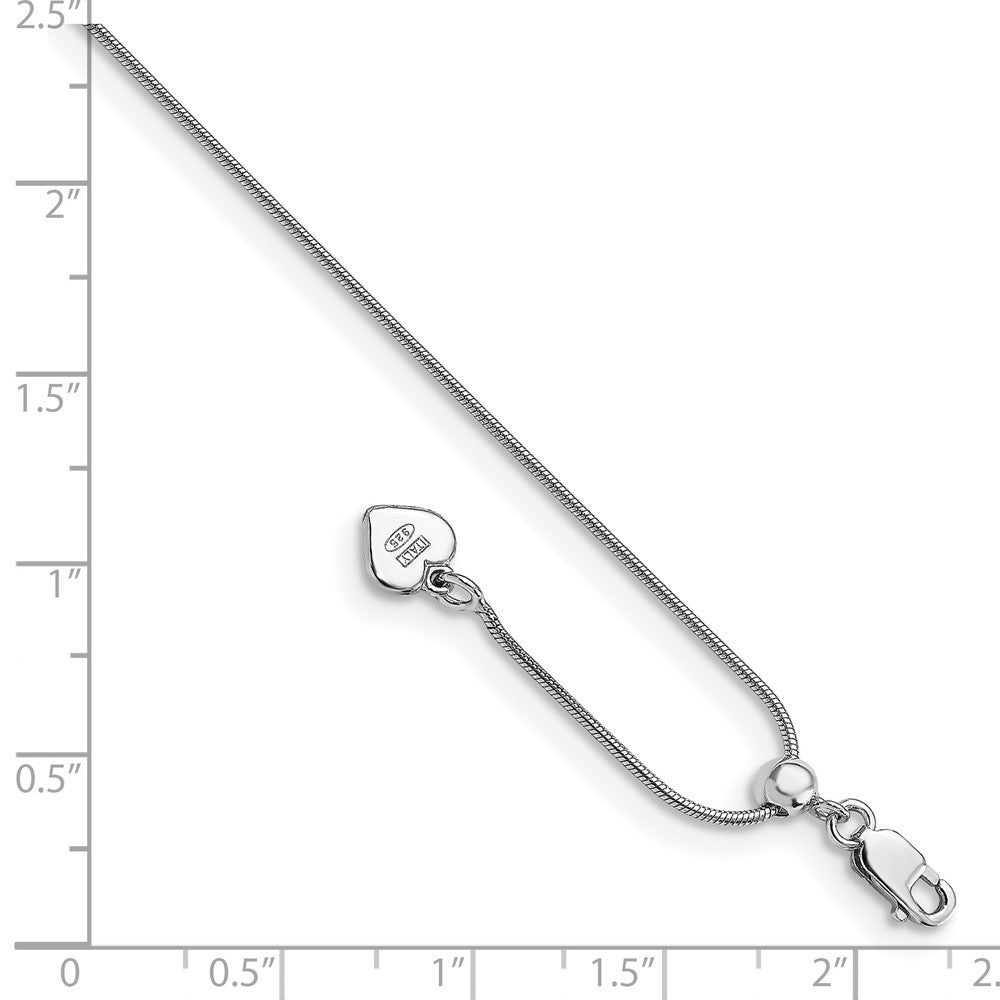 Sterlingsilber Rhodiniert Verstellbar Schlange Gliederarmband
