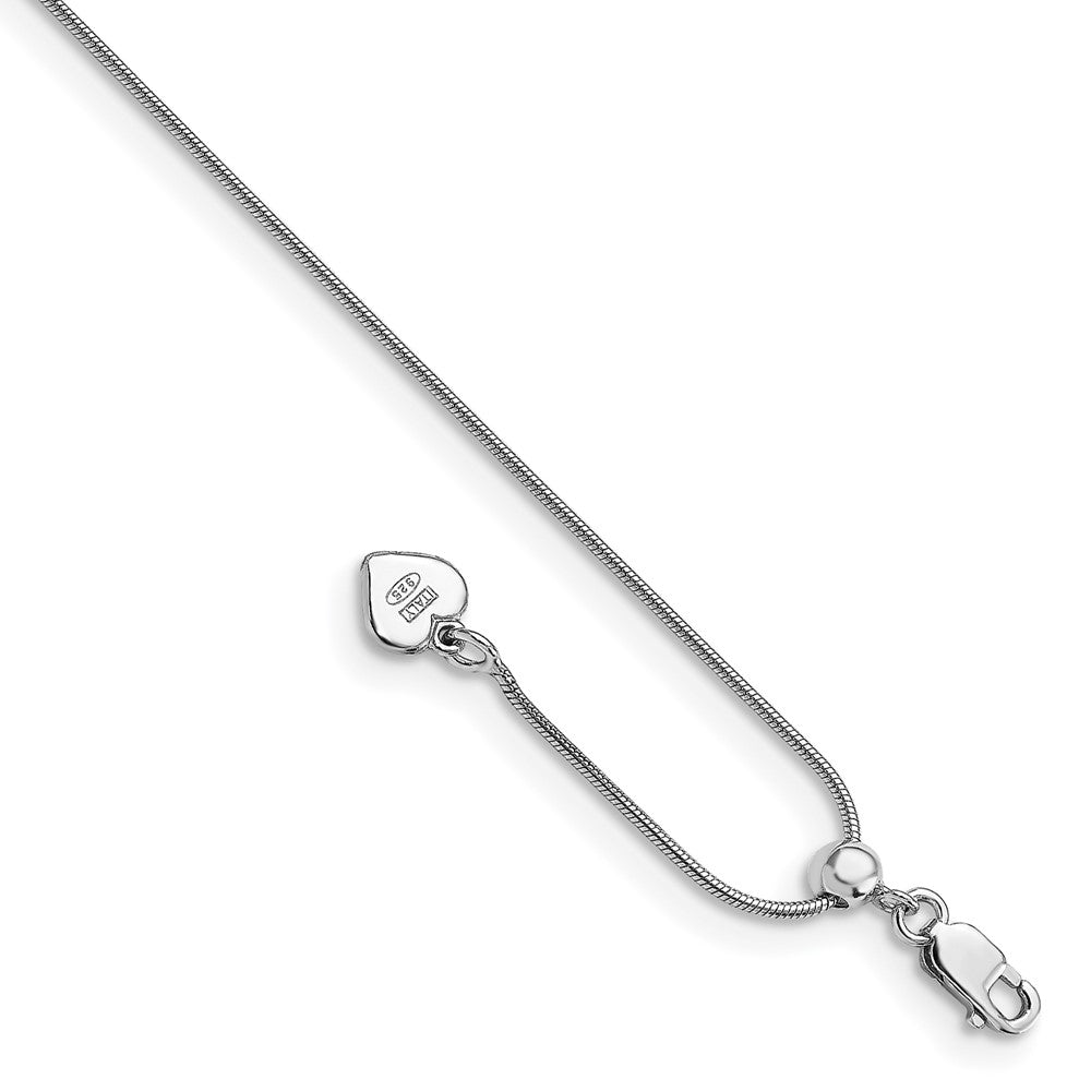 Sterlingsilber Rhodiniert Verstellbar Schlange Gliederarmband