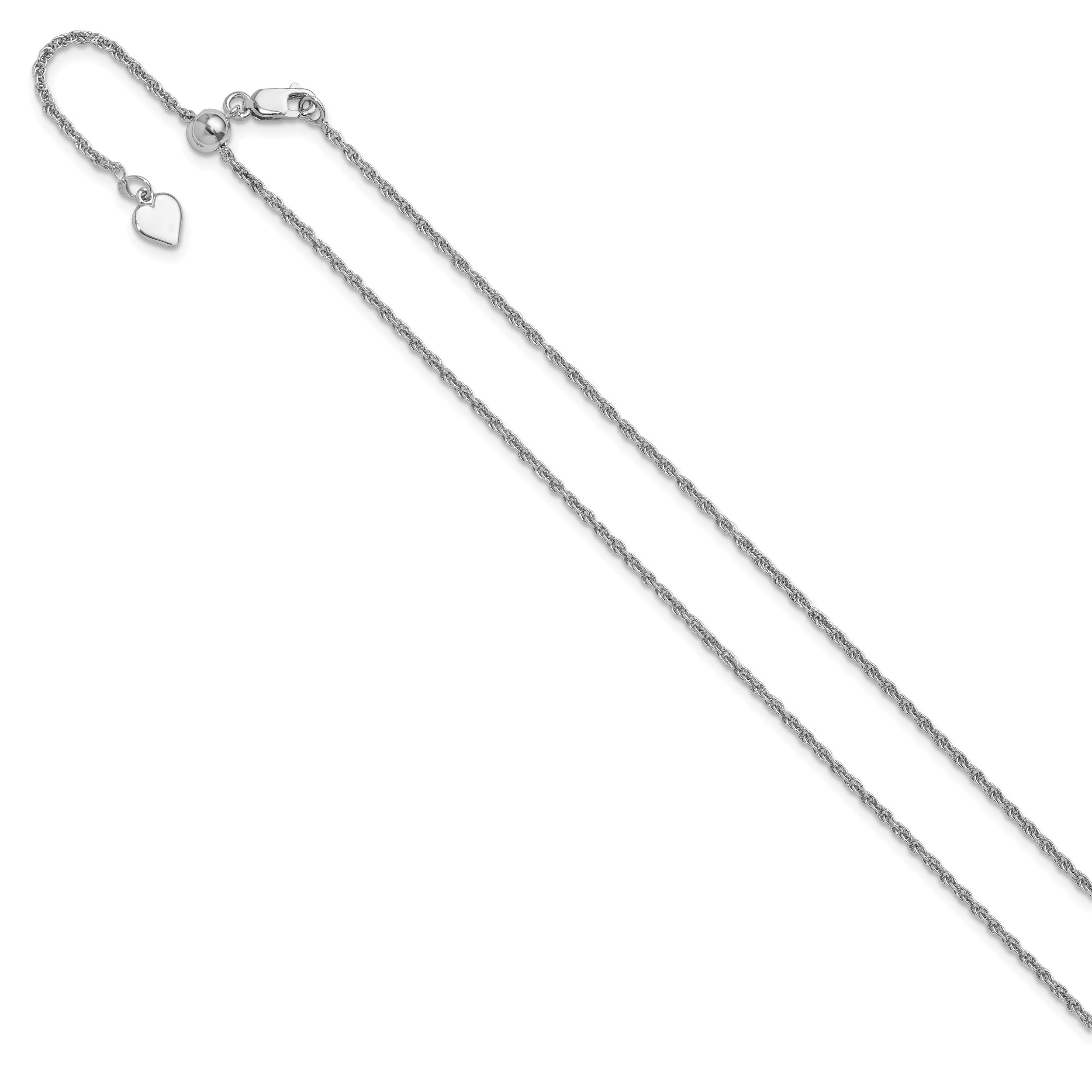 Sterlingsilber Verstellbar 1.55mm Loose Kordel Halskette