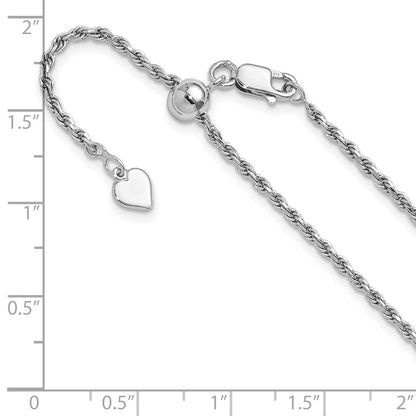 Sterlingsilber Verstellbar 2mm Diamantiert Kordel Halskette