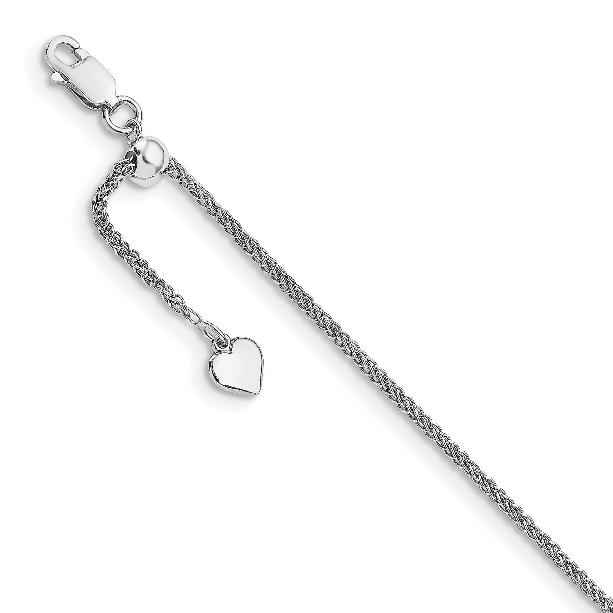 Sterlingsilber Rhodiniert Verstellbar Weizen Kette Fußkettchen