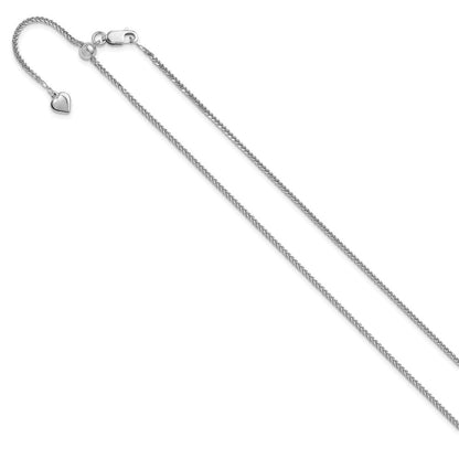 Sterlingsilber Verstellbar 1.45mm Diamantiert Quadratisch Ährenkette Halskette
