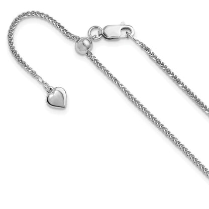 Sterlingsilber Verstellbar 1.45mm Diamantiert Quadratisch Ährenkette Halskette