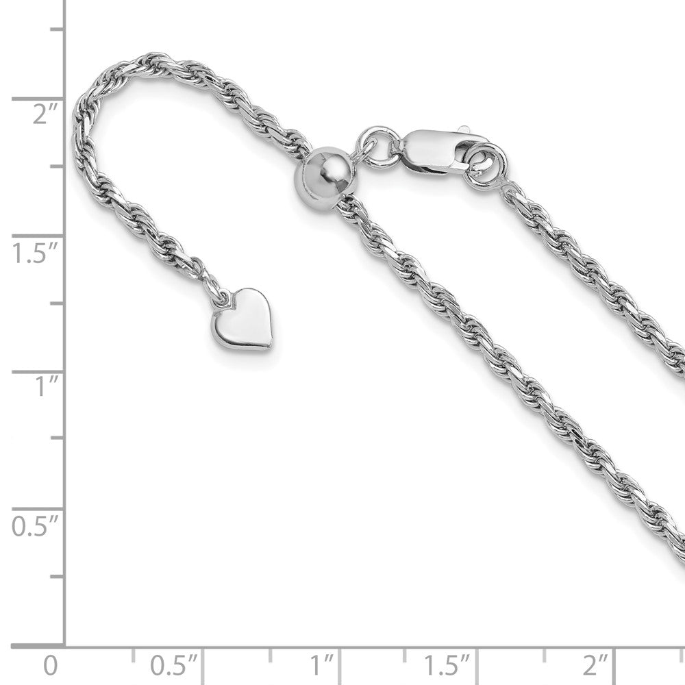 Sterlingsilber Verstellbar 2.25mm Diamantiert Kordel Halskette