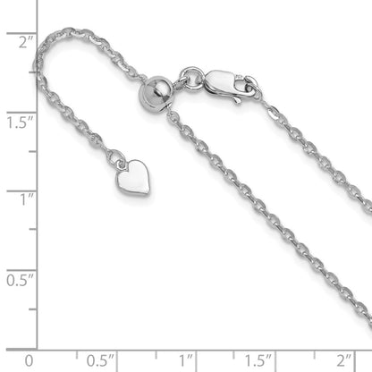 Sterlingsilber Verstellbar 2mm Ankerkette Halskette