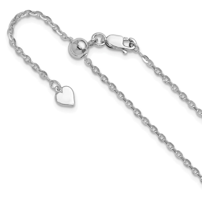 Sterlingsilber Verstellbar 2mm Ankerkette Halskette