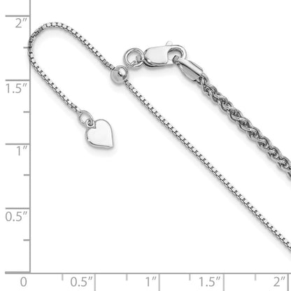 Sterlingsilber Verstellbar 2.5mm Ährenkette Halskette