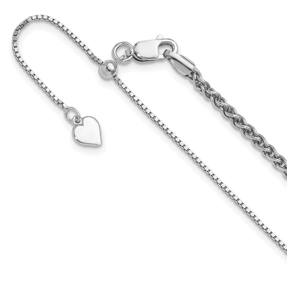 Sterlingsilber Verstellbar 2.5mm Ährenkette Halskette