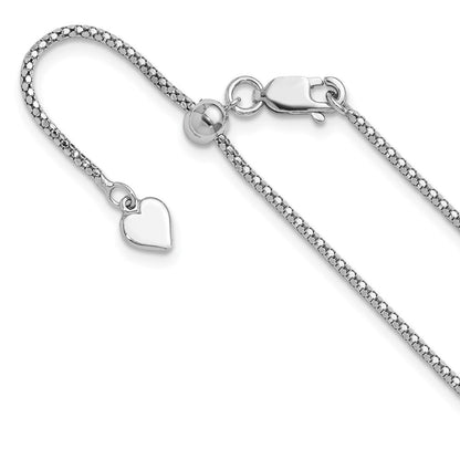 Sterlingsilber Verstellbar 1.4mm Popcorn Halskette