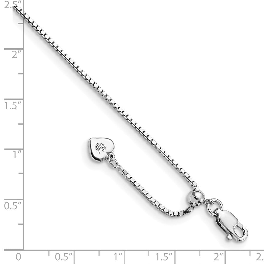 Sterlingsilber Rhodiniert Verstellbar Venezianer Kette Fußkettchen
