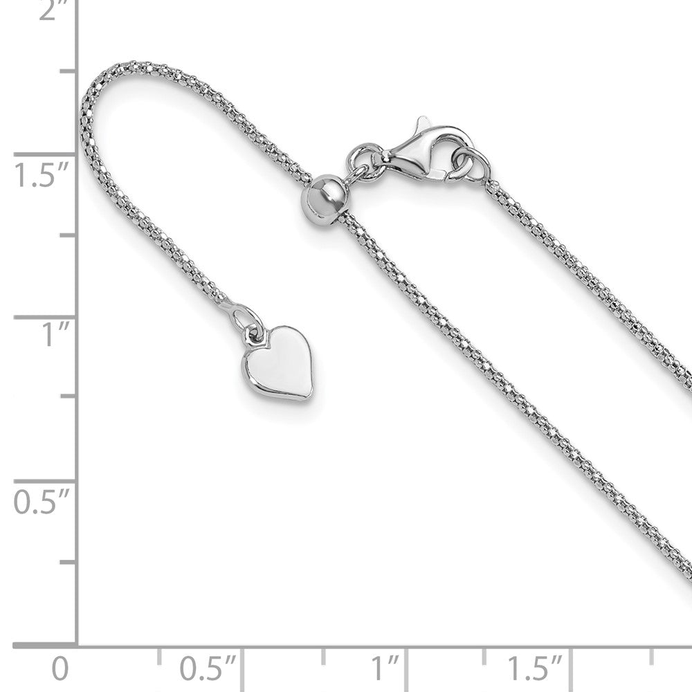 Sterlingsilber Verstellbar 1.2mm Popcorn Halskette