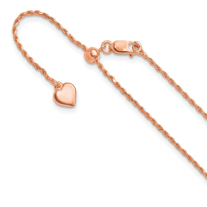 Sterlingsilber Rose Vergoldet Verstellbar 1.2mm Diamantiert Kordel Halskette