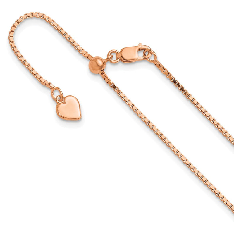 Sterlingsilber Rose Vergoldet Verstellbar 1.1mm Venezianer Halskette