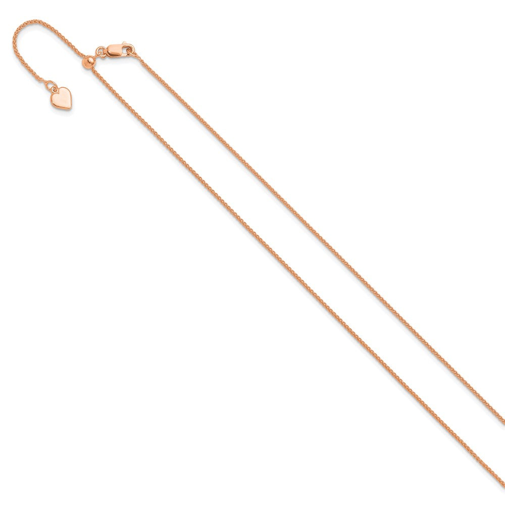 Sterlingsilber Rose Vergoldet Verstellbar 1mm Ährenkette Halskette